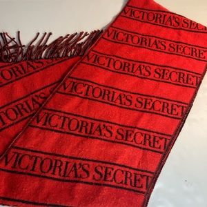 Victoria secret red black knitted scarf length 84”